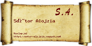 Sátor Alojzia névjegykártya